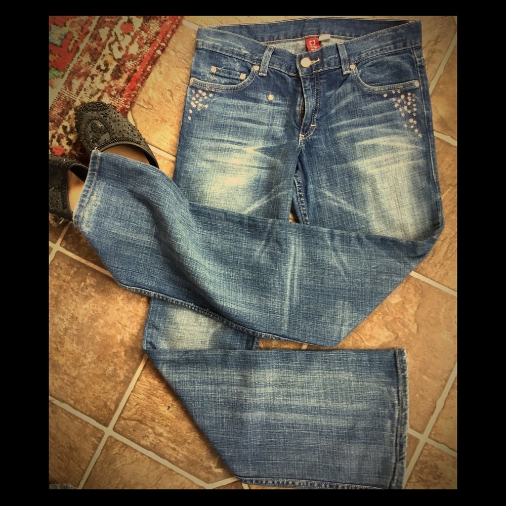 🌟Divided sparkle light stone wash destroyed